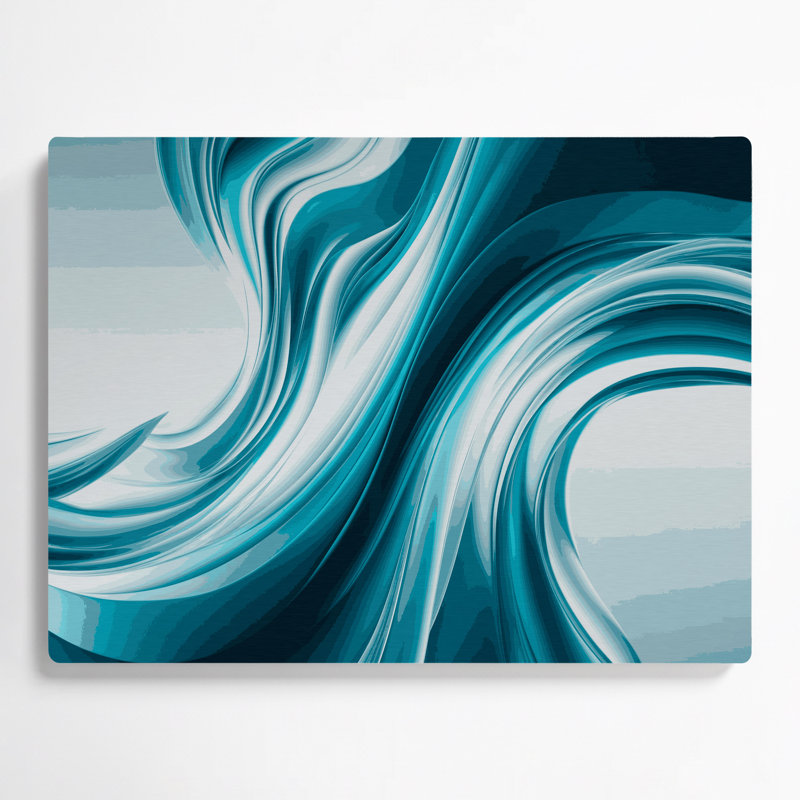 Gradient abstrait 45, art mural en métal bleu