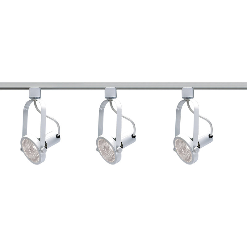 48'' 3 -Light Track Track Kit with Dimmable and Adjustable Head, White
