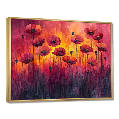 Danse d'automne des Fiery Poppies I - coquelicots, art mural