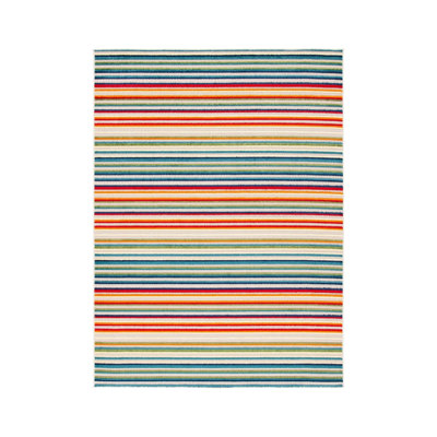 Colorful Striped 5 x 7 Ft Area Rug for Kids Room Playroom