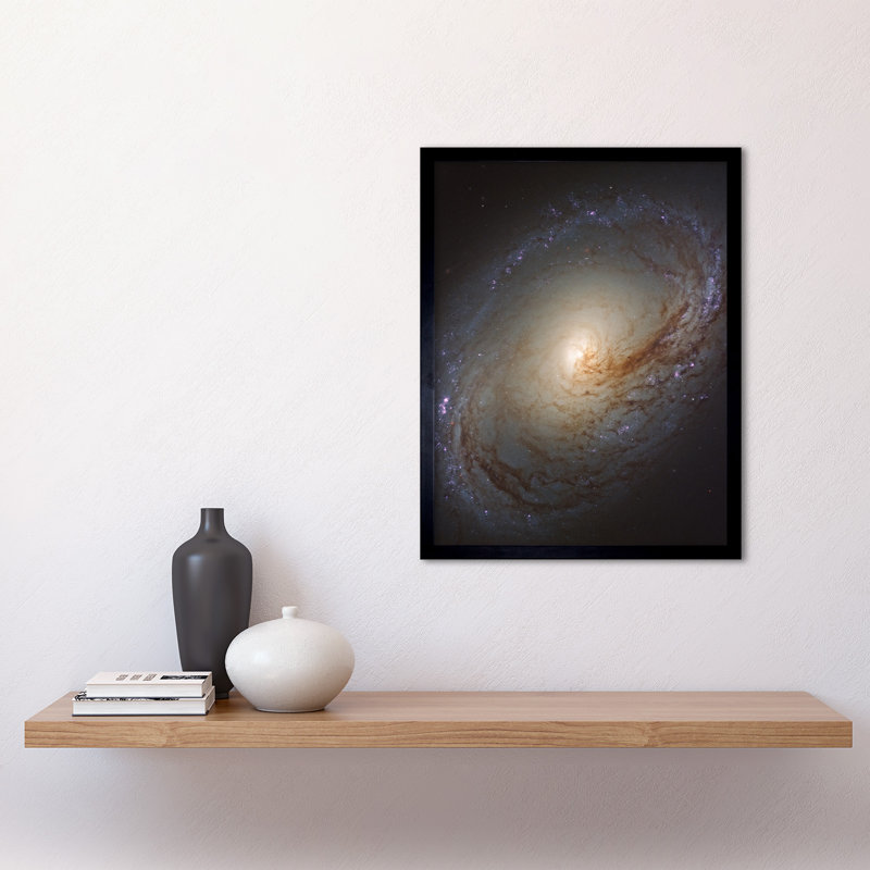 Hubble Space Telescope NGC 3368 Orange Blue Galaxy Messier 96 - Single Picture Frame Print