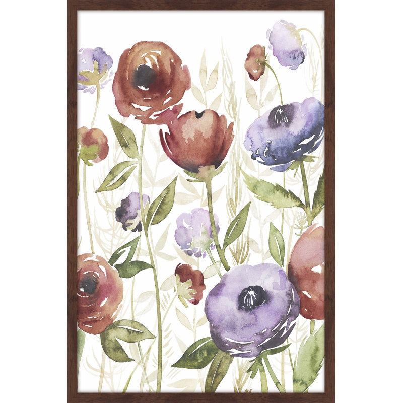 «Jeweltoned Blossoms I», reproduction encadrée, H 30 po x l 20 po x P 1,5 po