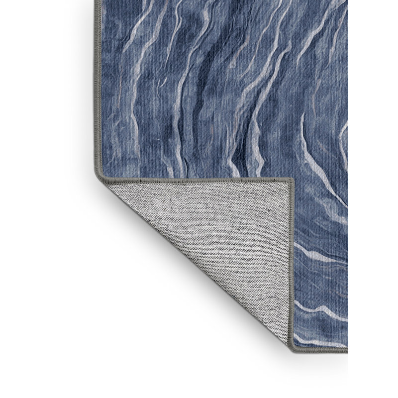 Machine Washable Gray Area Rug, Rectangle 4' x 6'