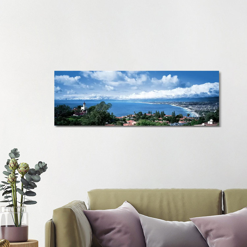 City At The Coast, Palos Verdes Peninsula, Palos Verdes, Los Angeles County, California, USA - Wrapped Canvas Panoramic Print