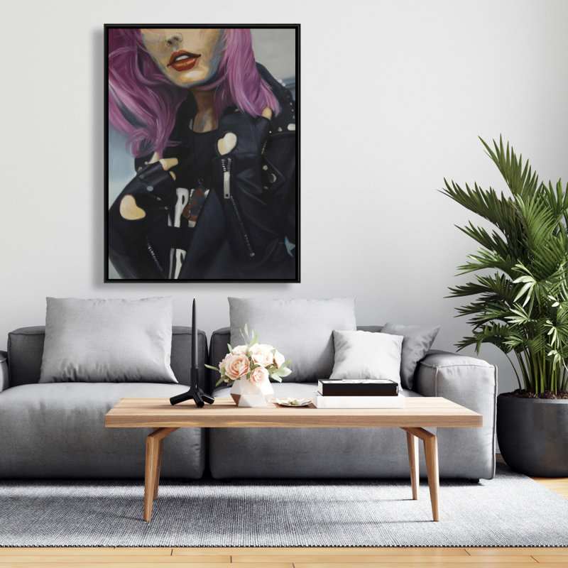 Jeune femme punk, reproduction sur toile