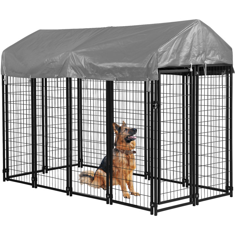 Clôture pour chien, enclos extérieur pour chien, H 4 pi x l 4 pi x P 4 pi 3 po