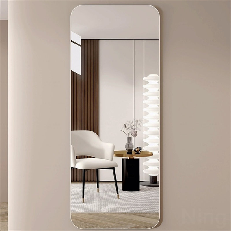 Full Body Round Corner Mirror For Living Room Bedroom Cloakroom Wall Hanging With Hanging Hole High Quality 5Mm Silver Mirror