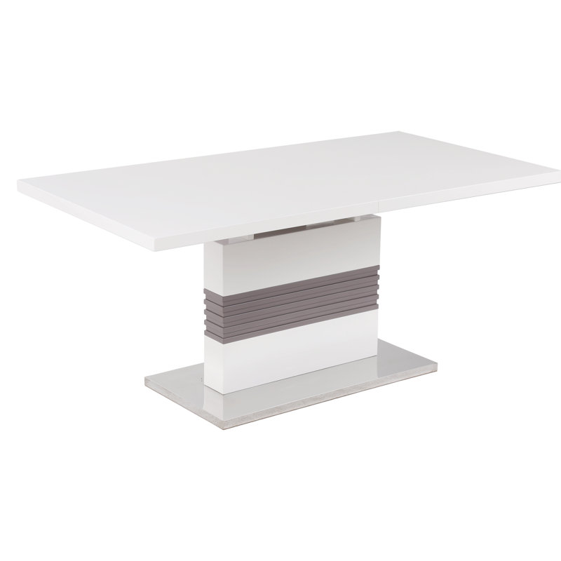 Table de salle à manger extensible Wescott, Blanc / wengé