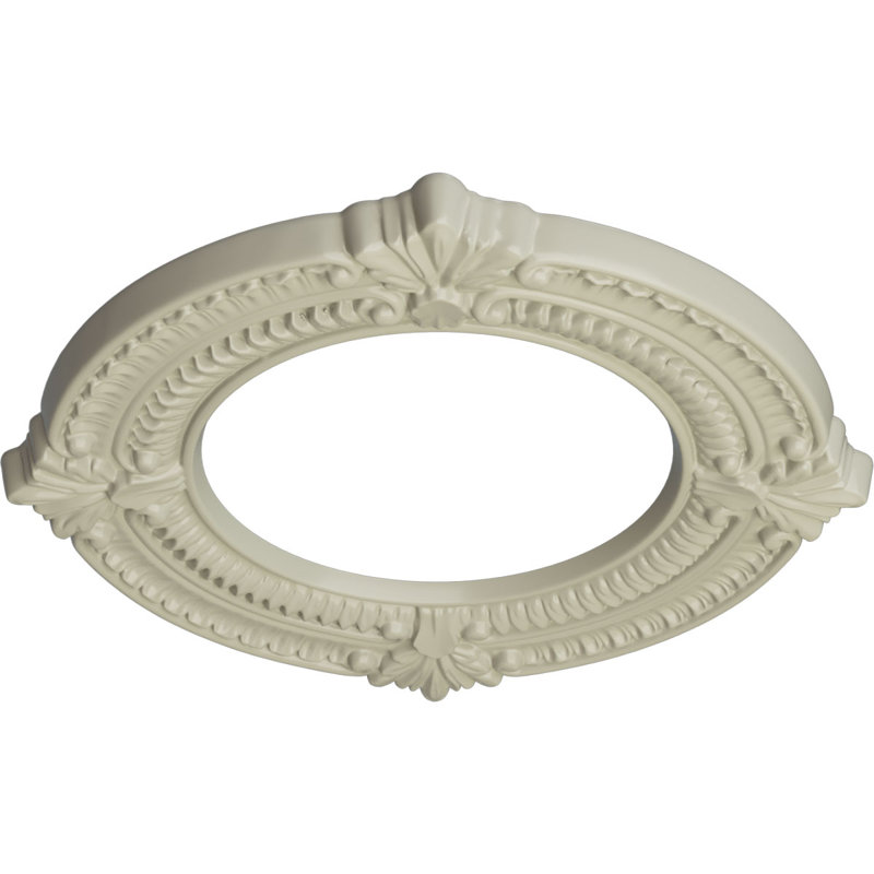Médaillon de plafond Endurathane Benson, DE 11 1/8 po x P 6 1/8 po x P 5/8 po (convient aux auvents jusqu'à 6 1/8 po), fini jaune clair peint à la main