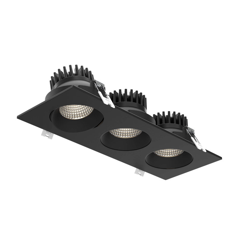 Lumière à cardan réglable régressé 3,5 pouces Revolve Trio, Noir