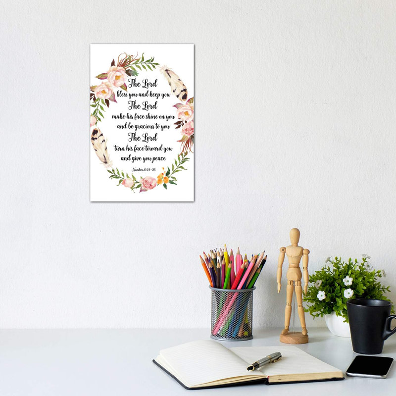The Lord Bless You And Keep You by Eden Printables - Wrapped Canvas Painting, 20.32 cm H x 30.48 cm W