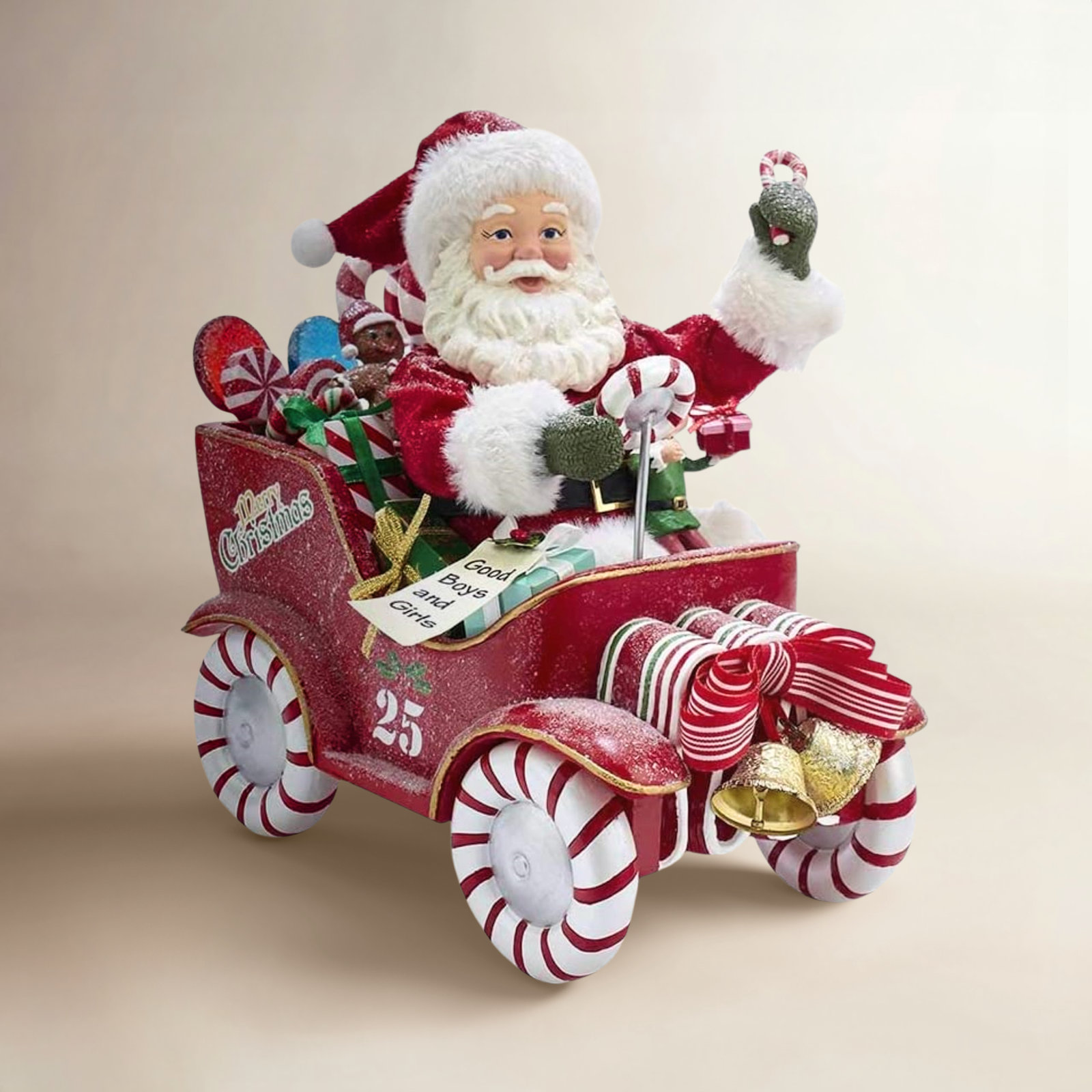 Musical Santa Candy Car Figurine