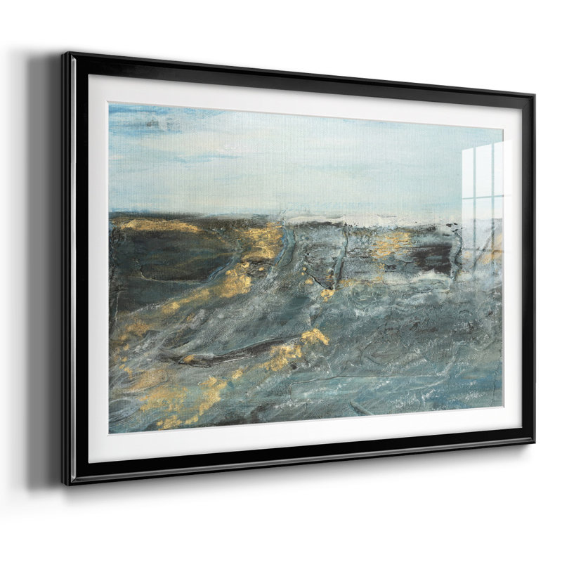 «Flow of Love in Ocean», cadre I avec cadre biseauté et verre biseauté, Noir, H 15 po x l 21 po x P 1,5 po