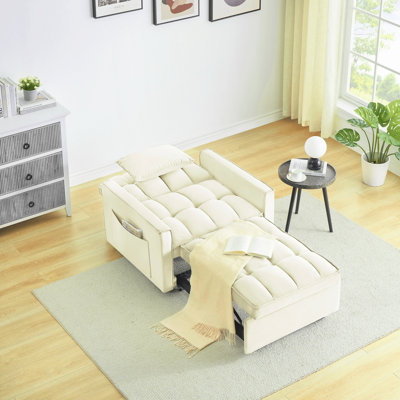 Sofa Bed Chair 3 In 1 Convertible, Recliner, Single Recliner, Suitable For Small Spaces With Adjustable Back