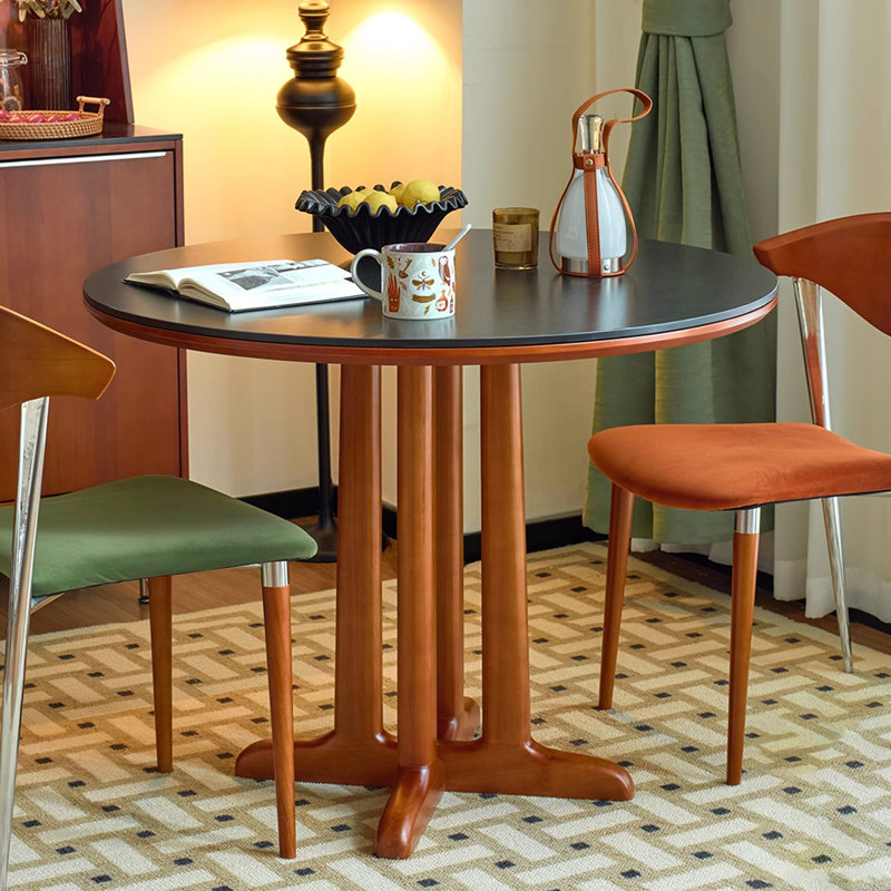 Black Round Sintered Stone Dining table