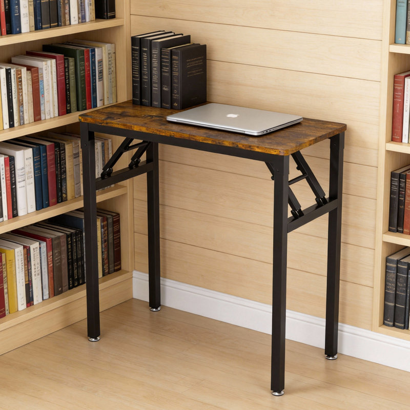 Bureau d'ordinateur 31,5 "pliable sans assemblage, bureau d'écriture rustique industriel pour petits espaces
