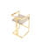 Kenzie Counter Stool with Footrest - Faux Leather Counter Stool – Modern Upholstered Counter Height Seating with Steel Metal Legs -Vegan/Faux Leather - Beige and Gold Counter Stool-33064626-47946584-46772286