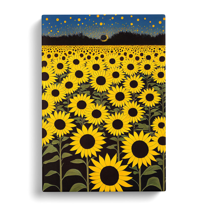 Villisca Sunflower Field Modern - Wrapped Canvas, 50cm H x 35cm W