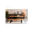 Aka Acacia Solid Wood Top Metal Base Dining Table-70876541
