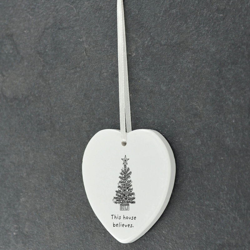 Carley This House Believes Tree Shaped Ceramic Ornament