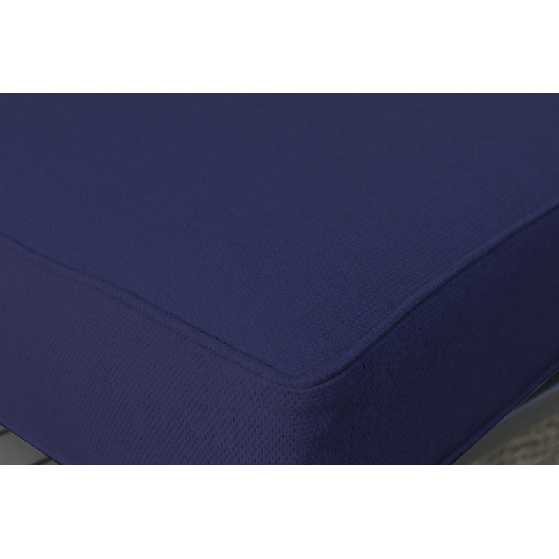 Euporie Wicker Fully Assembled 6 - Person Seating Group with Cushions, Sunbrella Navy Blue