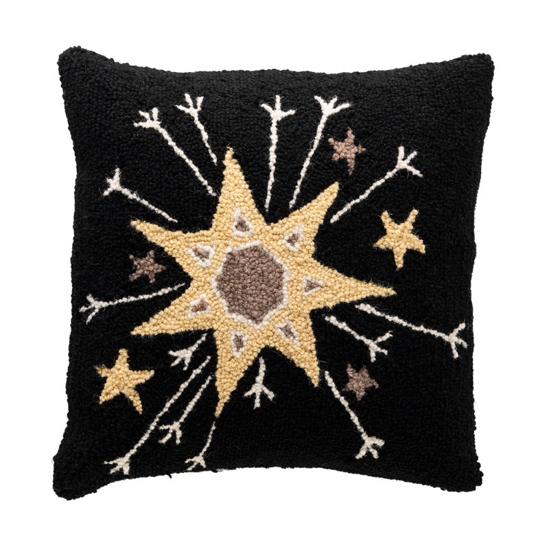 Celestial Starburst Wool Accent Pillow
