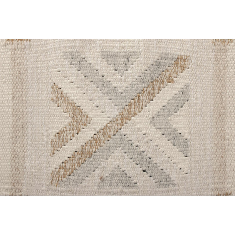 Scandinavian Wool Geometric Area Rug, Rectangle 5' x 8'
