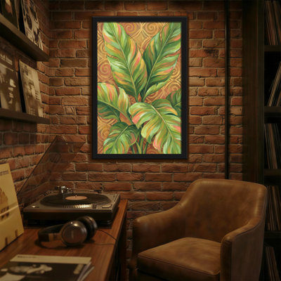 Plants & Flowers Tropical Leaves On Patterned Background