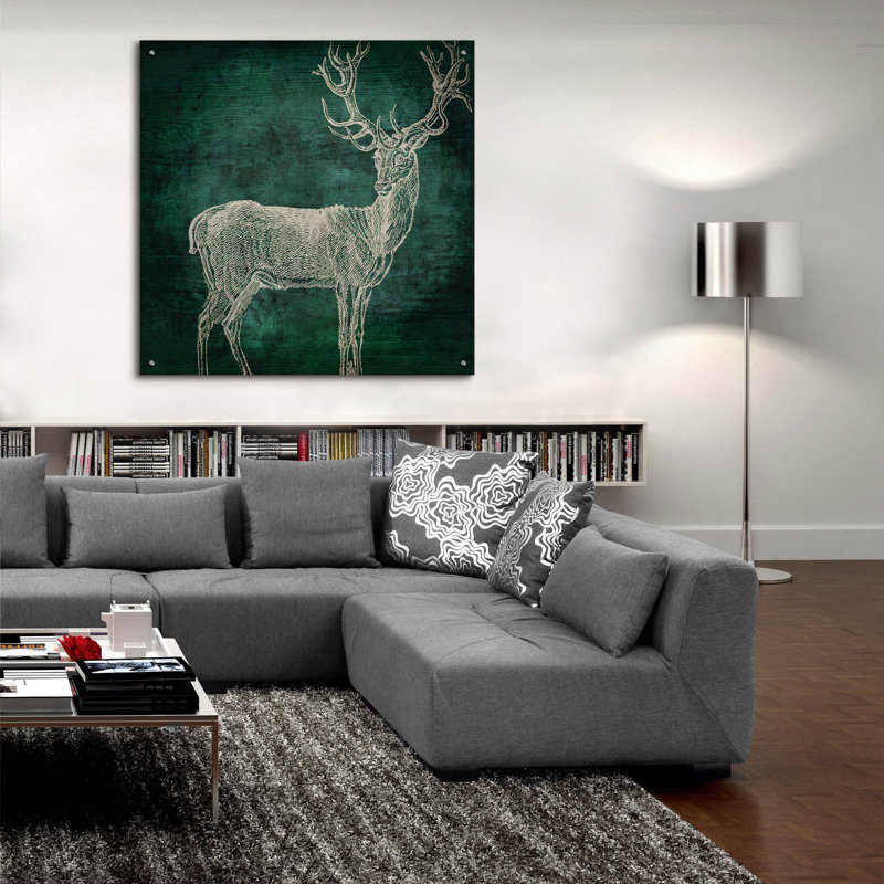 " Emerald Deer " by Sasha, 36" H x 36" W x 0.2" D