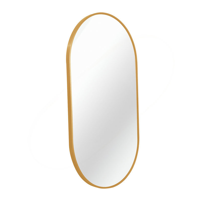 Gold 20 x 28 Inch Metal Oval  Mirror, Gold