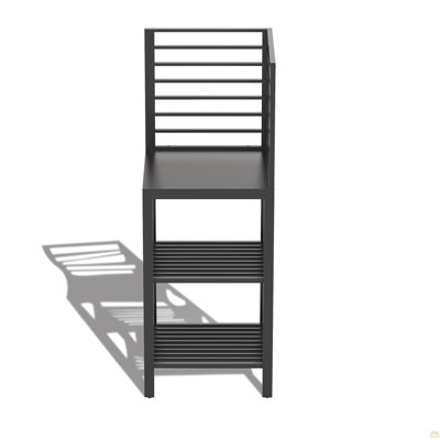 Îlot de cuisine extérieur avec rangement, table de préparation en aluminium pour îlot de cuisine avec support de rangement double, armoire de coin autoportante pour l'extérieur