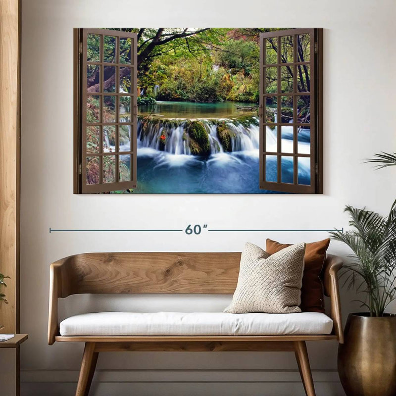Fenêtre ouverte sur toile, H 34 po x l 51 po x P 1,25 po