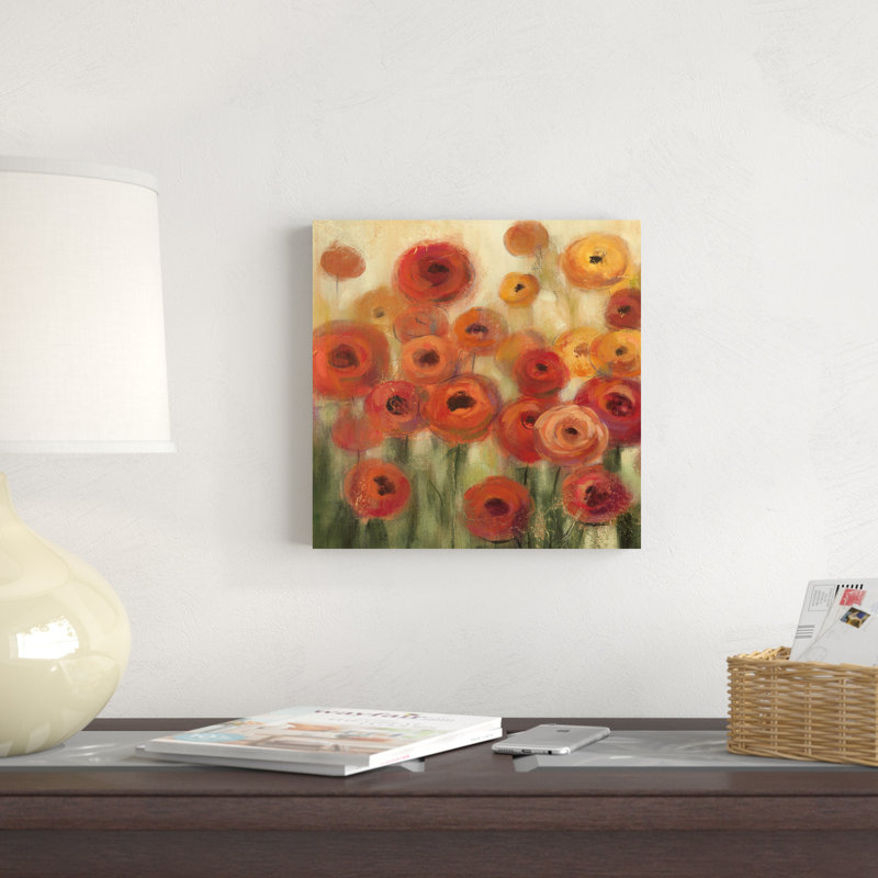 Ranunculi Field II Square, H 12 po x l 12 po x P 1,25 po
