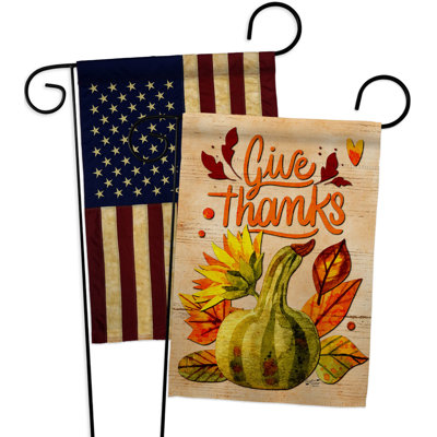 Double Sided 18.5'' H x 13'' W Polyester Thanksgiving Garden Flag