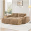 Canapé désossé en forme de U, tissu de velours doux, conception touffetée, éponge haute densité 32D, aucun assemblage requis, fond ergonomique, conception antidérapante, repose-pieds mobiles pour les chambres à coucher, chameau-1652378580