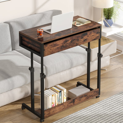 Yanal Height Adjustable Portable Mobile Laptop Desk with Drawers, Standing Desks for Home Office