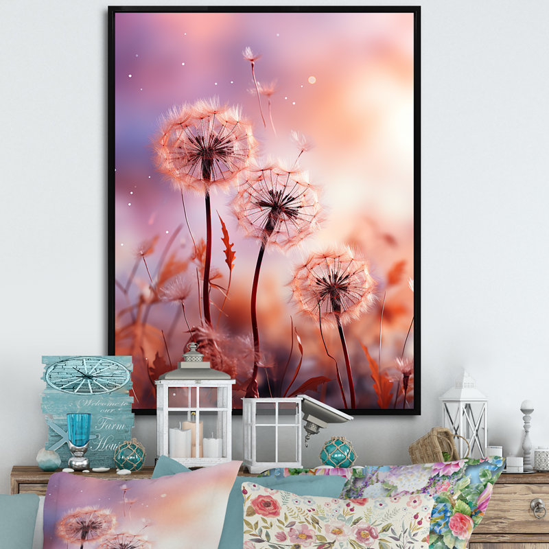 «Delicate Calm Dandelion Serenity VI - Autre plante et fleurs», art mural, Cadre photo blanc, H 32 po x l 24 po