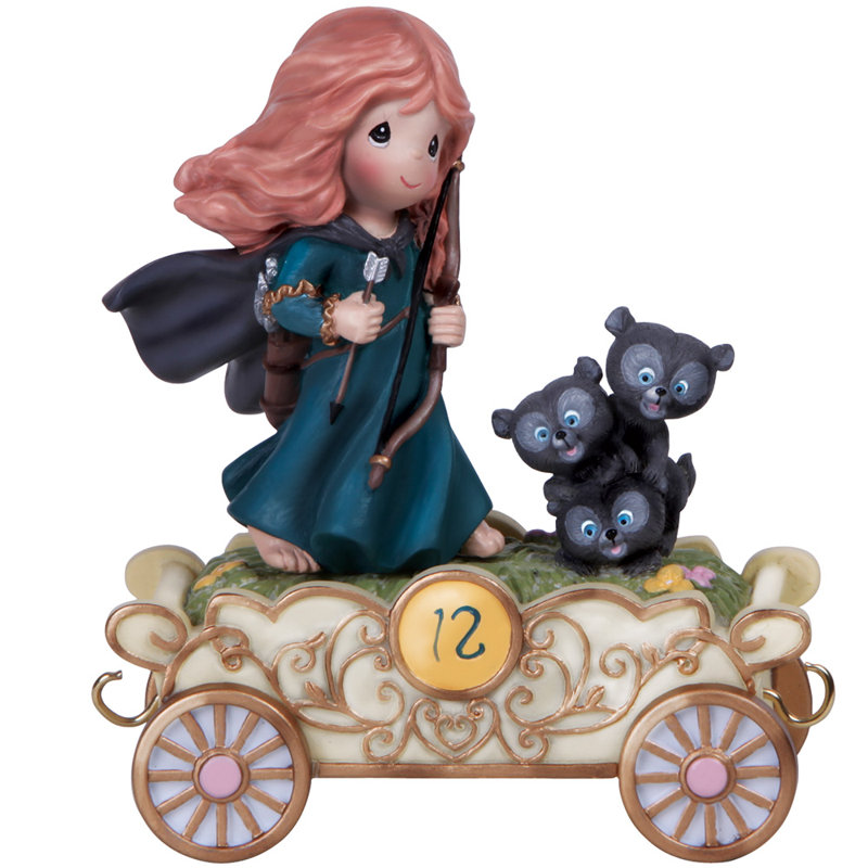 Merida Resin Figurine on Gold Cart with Bears, 4.25 inches