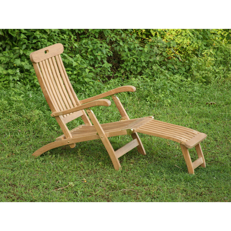 Chaise longue inclinable en teck Elodie
