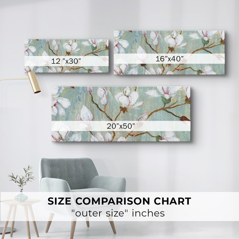 Dogwood Morning I - Toile tendue avec châssis - Prêt à accrocher, H 12 po x l 30 po