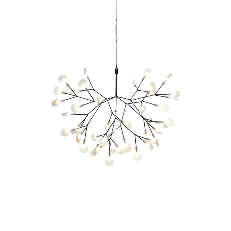 Heracleum III LED Chandelier, Nickel, 20.9" H x 28.3" W x 28.3" D, 157.5"