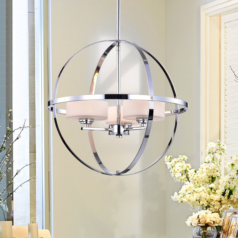 Mariah 3 - Light Globe Chandelier, Zenta Chrome