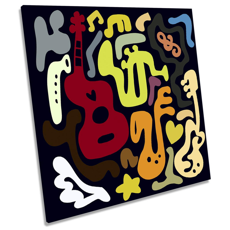 Funky Jazz Music Design - Wrapped Canvas Print, 76.2cm H x 76.2cm W x 4cm D