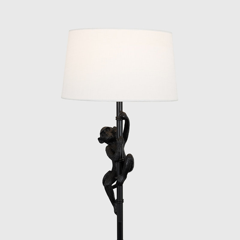 Meggan 150cm Traditional Floor Lamp, White, Black, Yes