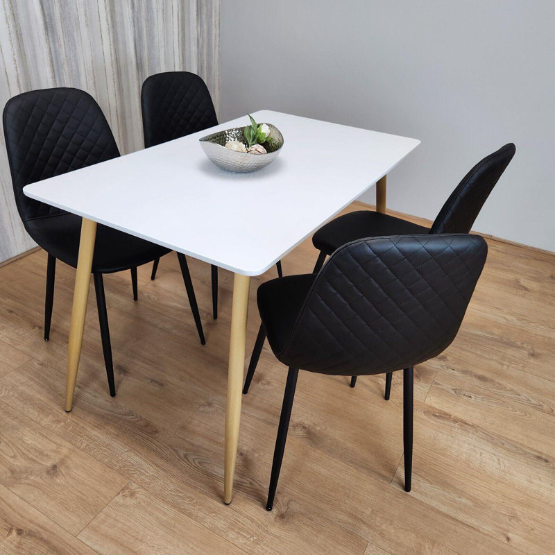 Gwendolen 4 - Person Dining Set, Black