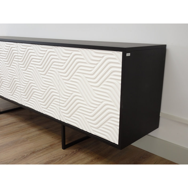 Largo 204cm Sideboard, Black/White
