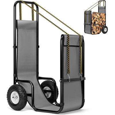 250 Lb. Heavy Duty Steel Firewood Log Cart Carrier