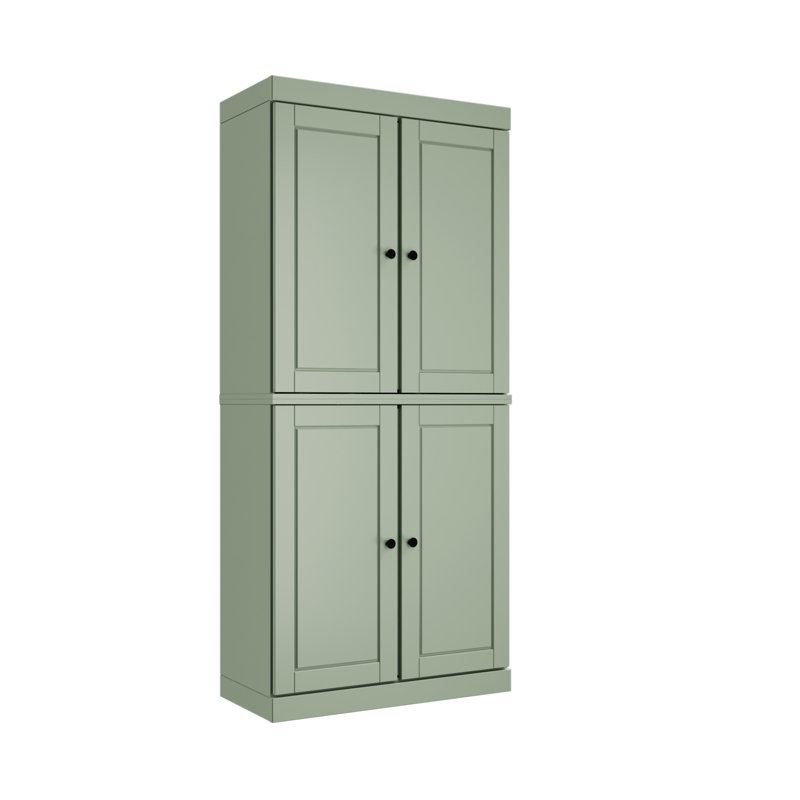 Armoire de rangement 72 po à quatre portes et deux tiroirs Sage