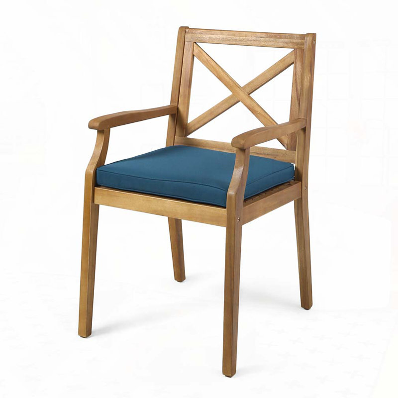Outdoor Wood Dining Chairs,Club Armchair, Blue