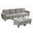 Modern Sectional Sofa 115" U-shaped Sofa Upholstered Sofa Couch with Two Movable Ottomans, USB Ports and Side Tables-653527554